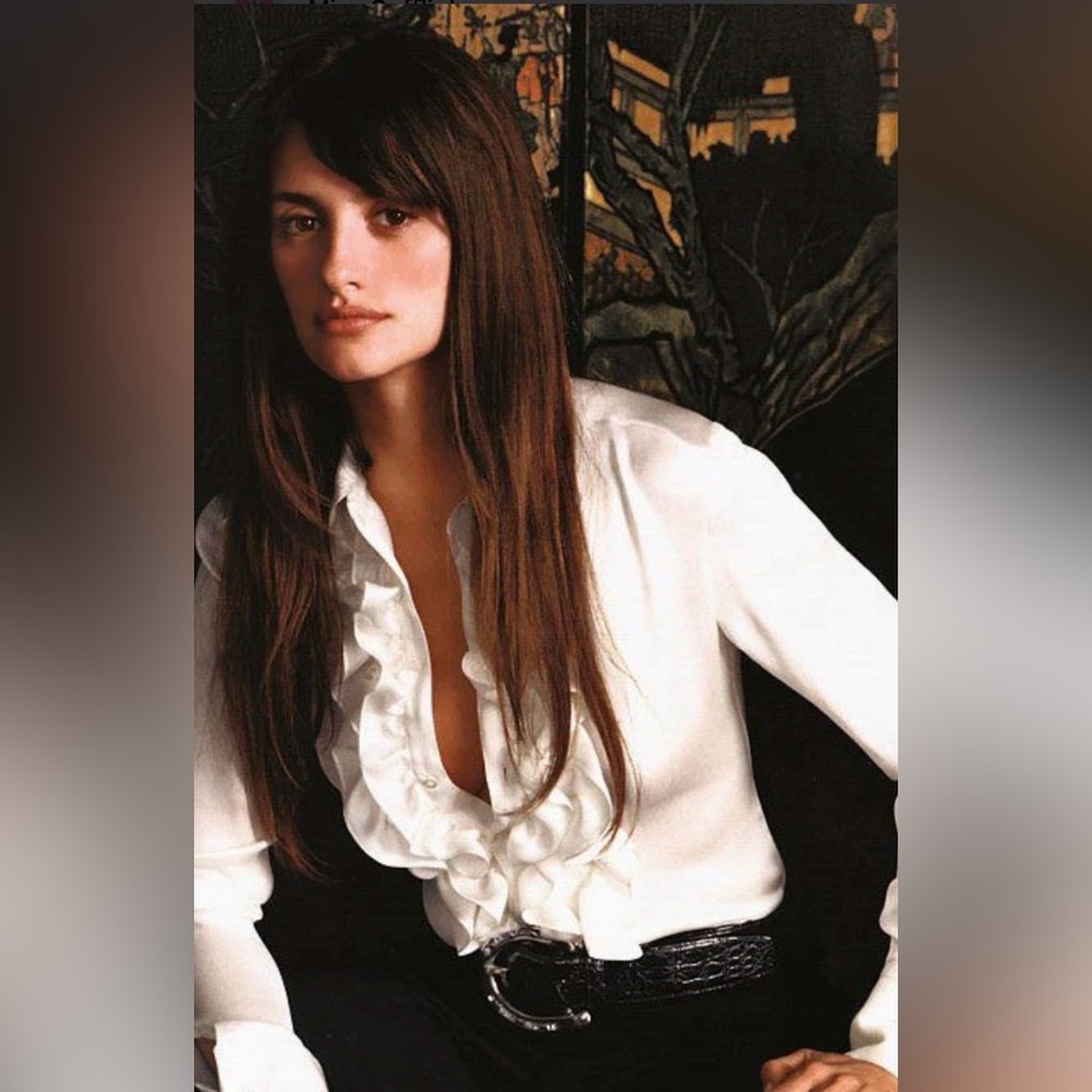 Ralph Lauren poplin ruffle shirt tuxedo shirt CBK 90’s Love Story